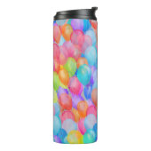 Rainbow Dreams: Waterverf ballonkunst Thermosbeker (Gedraaid links)