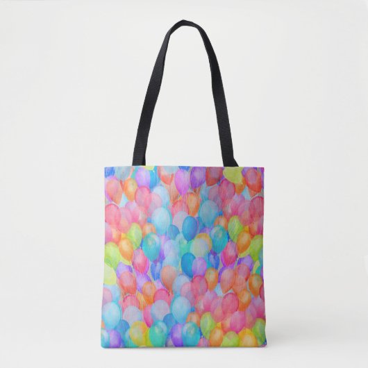 Rainbow Dreams: Waterverf ballonkunst Tote Bag (Voorkant)