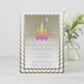 Rainbow Dreamweaver Castle in het Baby shower wolk Kaart (Staand voorkant)