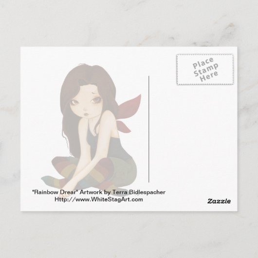 Rainbow Drear- sad fairy Briefkaart (Achterkant)