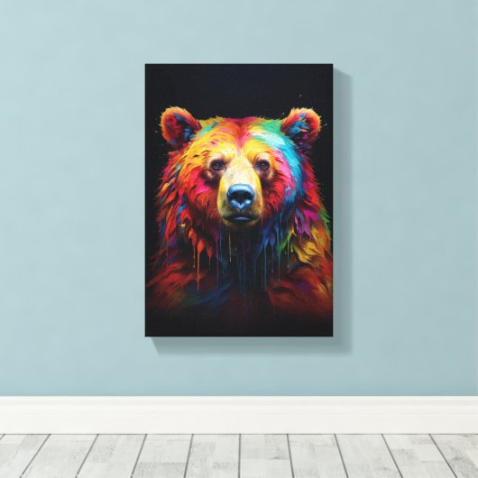 Rainbow Drip Beer Canvas Afdruk (Insitu (Houten vloer))