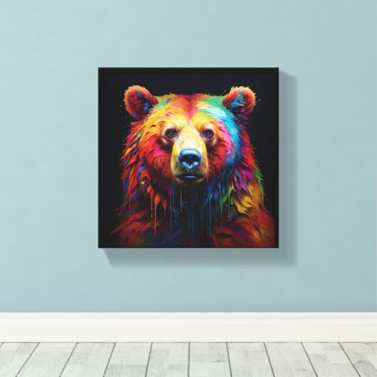 Rainbow Drip Beer Canvas Afdruk (Insitu (Houten vloer))