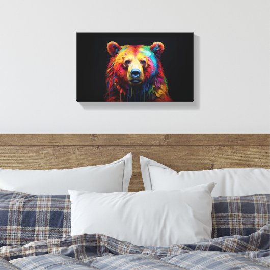 Rainbow Drip Beer Canvas Afdruk (Insitu (Slaapkamer))