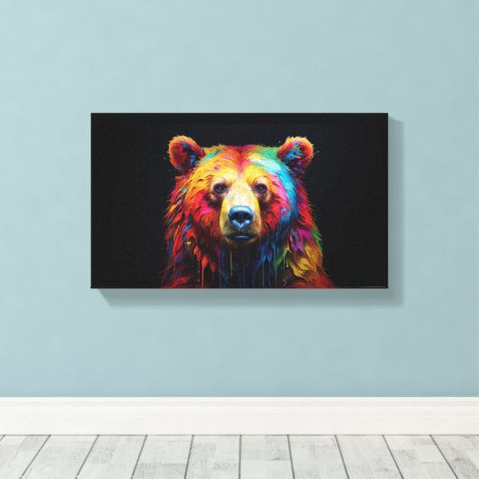 Rainbow Drip Beer Canvas Afdruk (Insitu (Houten vloer))