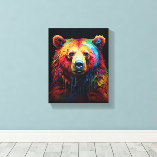 Rainbow Drip Beer Canvas Afdruk (Insitu (Houten vloer))