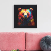 "Rainbow Drip Beer" - Stretched Canvas Print (Insitu (Woonkamer))