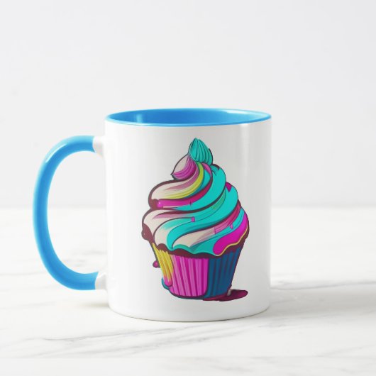 Rainbow Drip Cupcake Mok (Links)