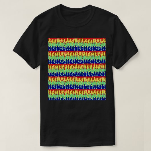 Rainbow Drip Pattern beroemd gemaakt door LEG 1 T-shirt (Design voorkant)