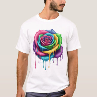 Rainbow Drip Roos – Artistic Bloom T-shirt