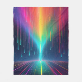 Rainbow Drip Trip Fleece Deken