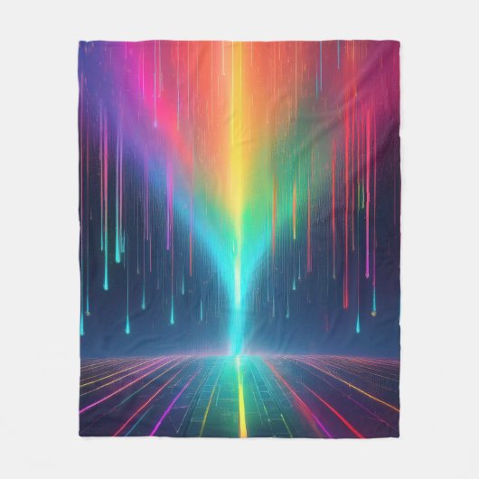 Rainbow Drip Trip Fleece Deken (Voorkant)