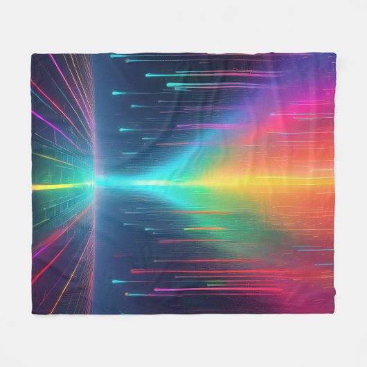 Rainbow Drip Trip Fleece Deken (Voorkant (Horizontaal))