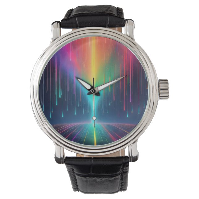 Rainbow Drip Trip Horloge (Voorkant)