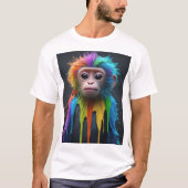Rainbow Dripping Baby Monkey: Schattige en kleurri T-shirt (Voorkant)