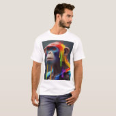 Rainbow Dripping Monkey: gewaagd en speels design T-shirt (Voorkant volledig)