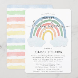 Rainbow drive-by drive door baby shower kaart