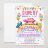Rainbow-drive op uitnodiging van de Birthday Parad (Voorkant / Achterkant)