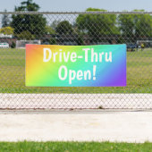 Rainbow Drive-Thru Open! Business Banner (Insitu)