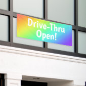 Rainbow Drive-Thru Open! Business Banner (Buitenkant Gebouw)