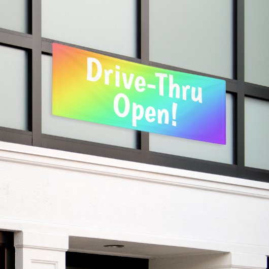 Rainbow Drive-Thru Open! Business Banner (Buitenkant Gebouw)