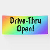 Rainbow Drive-Thru Open! Business Banner (Horizontaal)