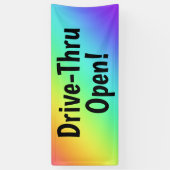 Rainbow Drive-Thru Open! Business Banner (Verticaal)