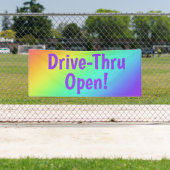 Rainbow Drive-Thru Open! Business Banner (Insitu)