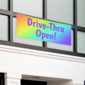 Rainbow Drive-Thru Open! Business Banner (Buitenkant Gebouw)