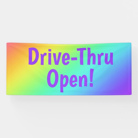 Rainbow Drive-Thru Open! Business Banner (Horizontaal)
