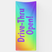 Rainbow Drive-Thru Open! Business Banner (Verticaal)