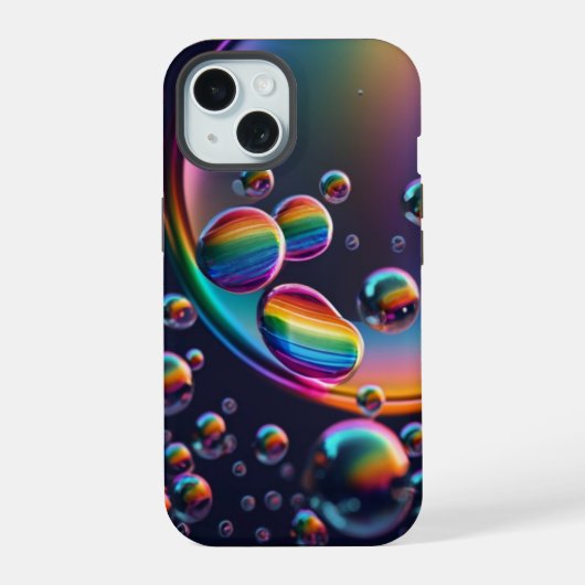 Rainbow Droplet iPhone Case iPhone 15 Case (Achterkant)
