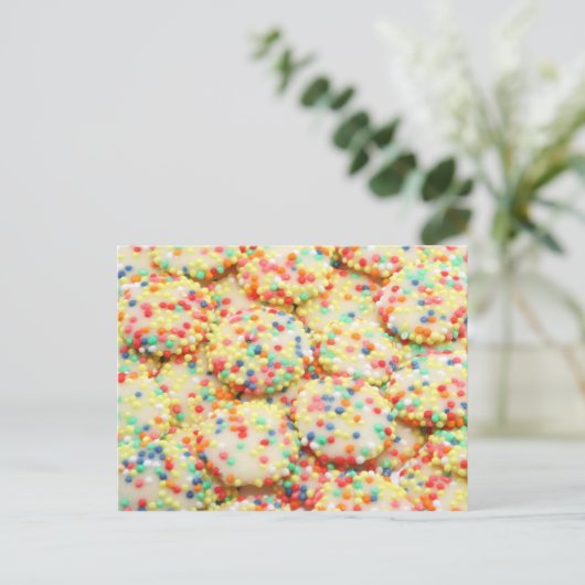 Rainbow Drops Wit Chocolade Snoep Briefkaart (Staand voorkant)