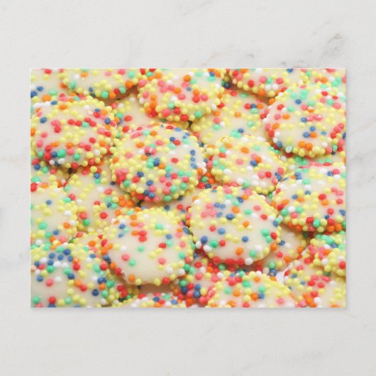 Rainbow Drops Wit Chocolade Snoep Briefkaart (Voorkant)