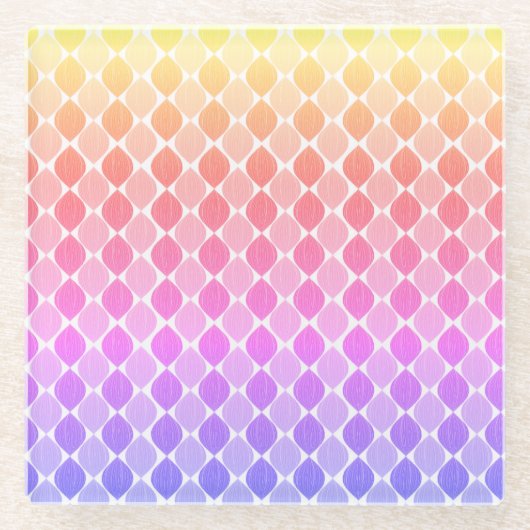 Rainbow drups Pattern Boho Glazen Onderzetter (Voorkant)