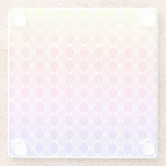 Rainbow drups Pattern Boho Glazen Onderzetter (Achterkant)