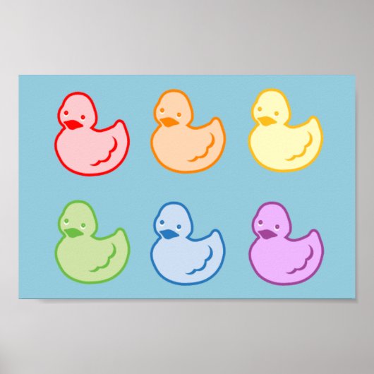 Rainbow Duckies Poster (Voorkant)