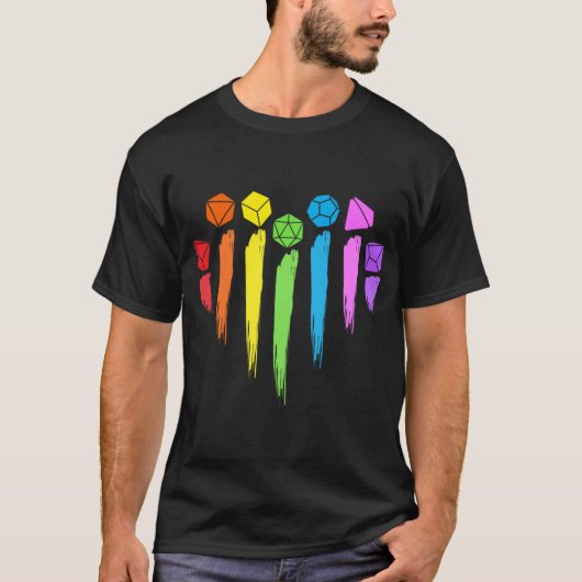 Rainbow Dungeons Dragons Heart LGBTQ friends T-shirt (Voorkant)