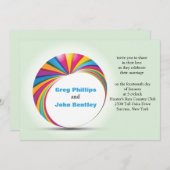 Rainbow Duo Gay Wedding Invitation Kaart (Voorkant / Achterkant)