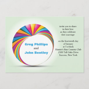 Rainbow Duo Gay Wedding Invitation Kaart