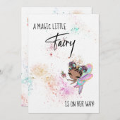 ** Rainbow Dust Baby Girl Fairy Douche Uitnodiging (Voorkant / Achterkant)
