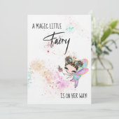 ** Rainbow Dust Fairy Baby Girl Douche Uitnodigen Kaart (Staand voorkant)