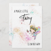 ** Rainbow Dust Fairy Baby shower uitnodiging (Voorkant / Achterkant)