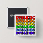 Rainbow Dyslexic Vierkante Button 5,1 Cm (Voorkant /achterkant)