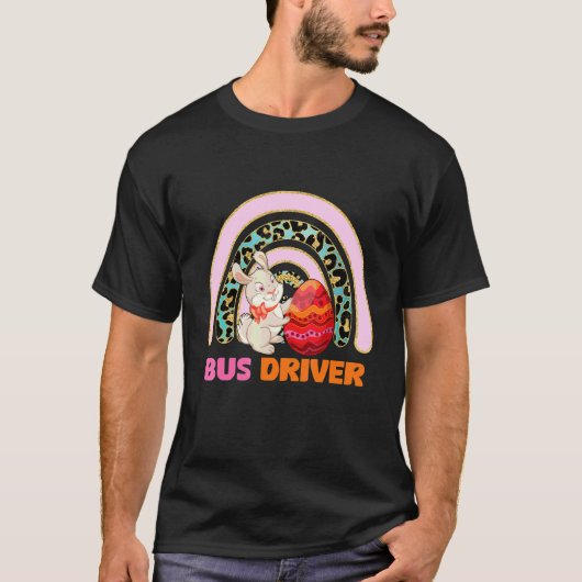 Rainbow Easter Bunny Bus-driver T-shirt (Voorkant)
