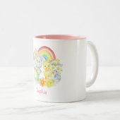 Rainbow Easter Bunny en Chick Tweekleurige Koffiemok (Voorkant rechts)