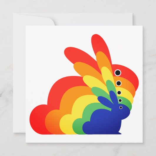 Rainbow Easter Bunny - Pasen Feestdagenkaart (Voorkant)