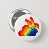 Rainbow Easter Bunny - Pasen Ronde Button 5,7 Cm (Voorkant /achterkant)