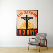 Rainbow Easter Bunny - Pasen Wandkleed (In situ)