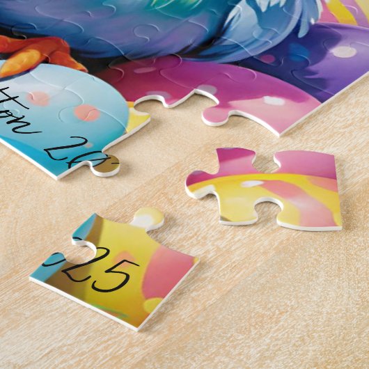 Rainbow Easter Chick 2025 Puzzel Legpuzzel (Zijkant)
