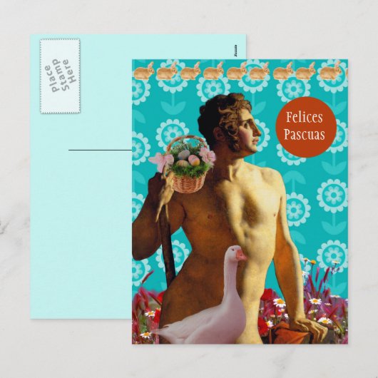 Rainbow Easter Feestdagenkaart (Voorkant / Achterkant)